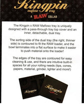 Load image into Gallery viewer, Kingpin X RAW Collab Mafioso Rolling Tray + raw three tree cone case holder
