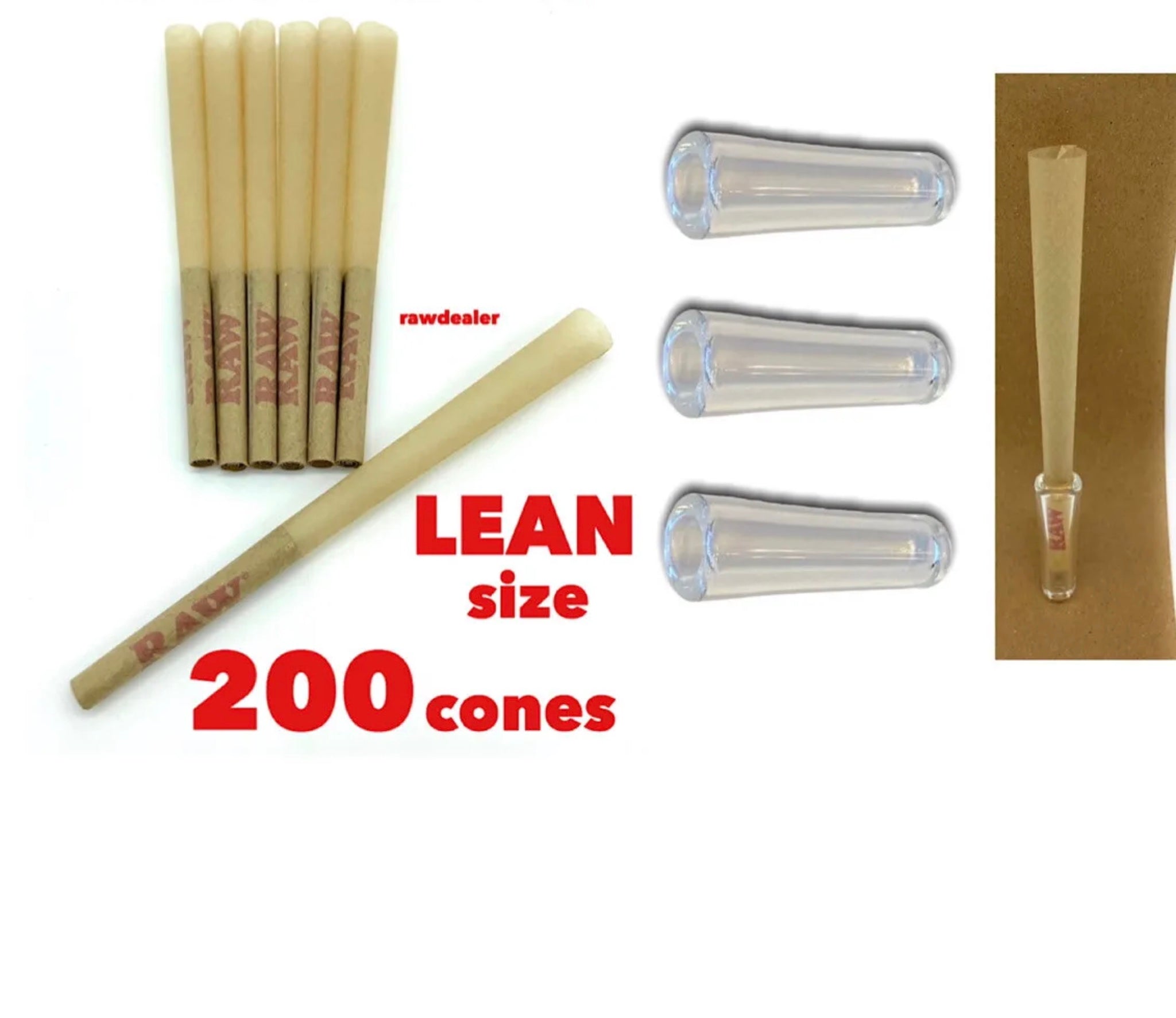 Raw Tip Raw Classic 98 Special Cones - 300 Pack With Tubes, Glass Tip ...