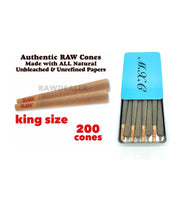 Load image into Gallery viewer, raw cone classic KING SIZE  cone (200pk, 50pk)+ steel slide lock cone joint case
