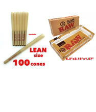Load image into Gallery viewer, raw classic LEAN size pre-rolled cone with filter(100 pack)+ raw glass ashtray
