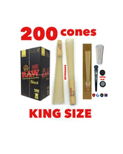 Load image into Gallery viewer, RAW BLACK king size cone(300pk, 200pk, 100pk, 50pk)+glass cone tip+phily tube
