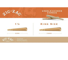 Load image into Gallery viewer, Zig Zag 1 1/4 size Unbleached Cone+aluminum large size 2.5 inch grinder
