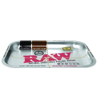 Load image into Gallery viewer, RAW rolling metal tray 11”x7”(SILVER )+cone filler herb grinder storage 3 in 1
