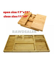 Load image into Gallery viewer, Triple flip bamboo magnet rolling foldable tray
