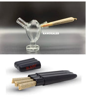 Load image into Gallery viewer, RAW Three Tree Cone Case  Smell Proof Pouch+glass water bubbler smoke pipe
