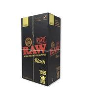 Load image into Gallery viewer, RAW BLACK king size pre rolled cone (300pk, 200pk, 100pk 50pk)+raw clipper lighter
