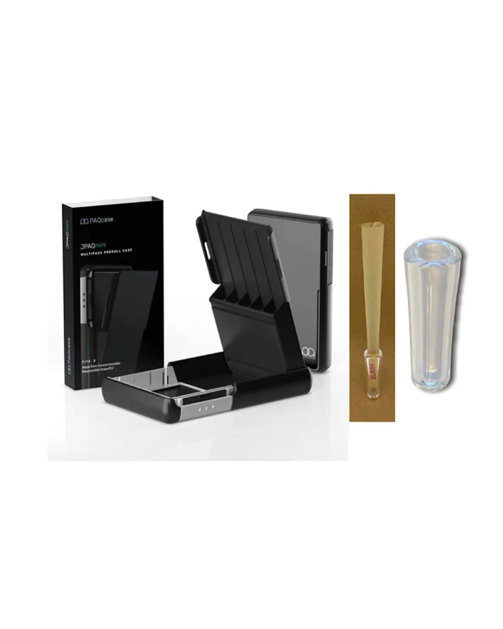 JPAQ MINI Odor Resistant Joint Holder case(black/white)+M glass