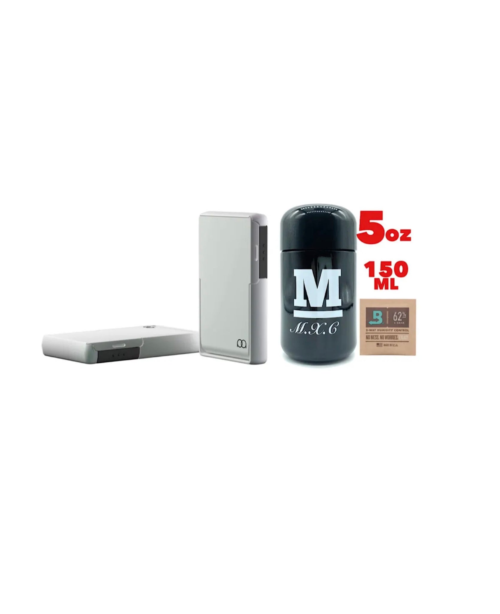 JPAQ MINI Odor Resistant Joint Holder case(black/white)+M glass jar uv –  WISE FUME