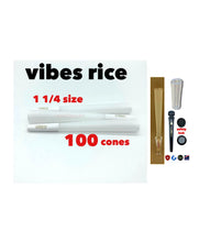 Load image into Gallery viewer, vibes RICE  pre rolled cone 1 1/4 size +glass cone tip+ smell proof tube
