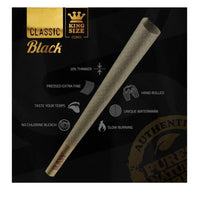 Load image into Gallery viewer, RAW BLACK king size pre rolled cone(300pk, 200pk, 100pk, 50pk) +glass cone tip + tube
