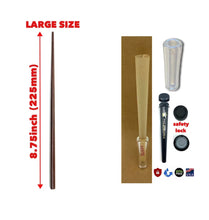 Load image into Gallery viewer, large natural wooden poker 8.75”(225mm)+glass cone holder tip+safety lock tube
