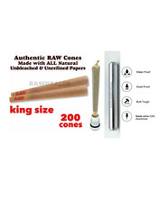 Load image into Gallery viewer, RAW Classic king Size Cone(200pk, 100pk, 50pk)+aluminum sealed water smell tube joint

