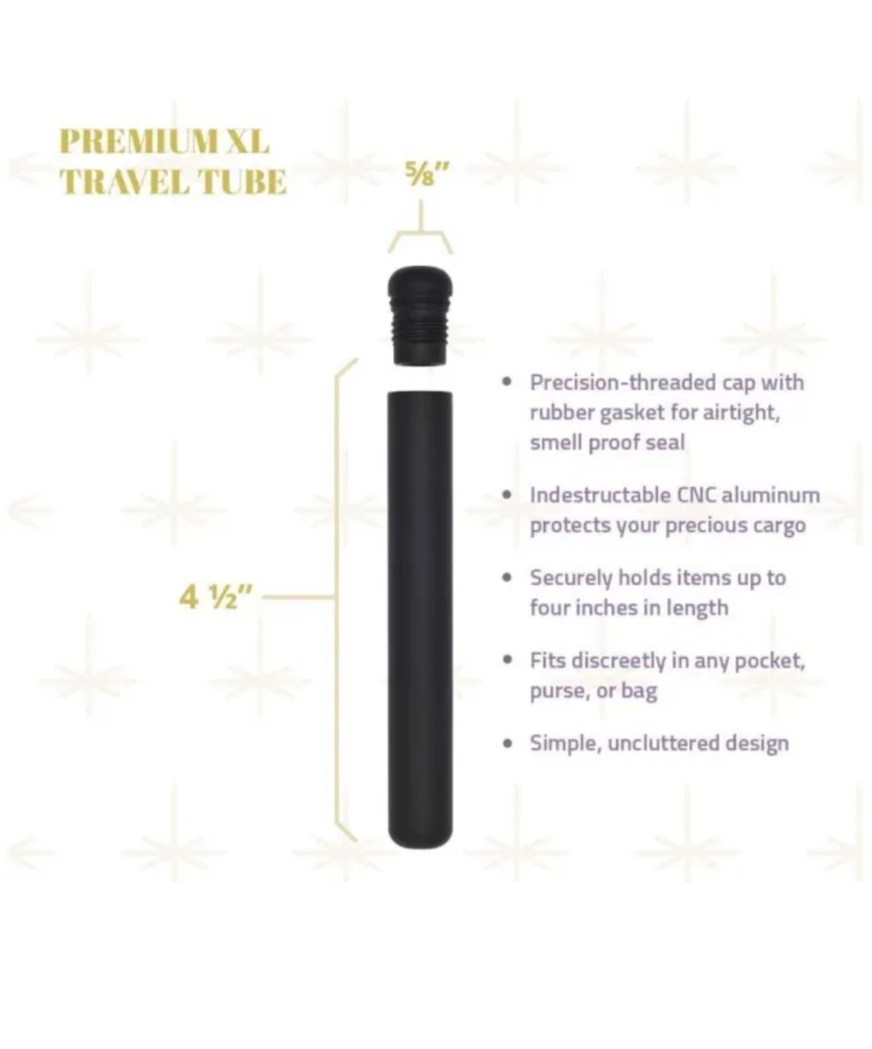 ALUMINUM pre rolled cone TUBE AIRTIGHT SMELL PROOF WATER PROOF  (black+silver)