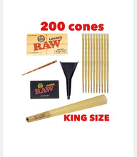 Load image into Gallery viewer, Raw classic king size pre rolled cone 50/100/200/300 cones + raw 98 king size cone loader kit
