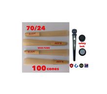 Load image into Gallery viewer, Raw single 70/24 size pre rolled cone with tip 50pk | 100pk | 200pk + Philadelphia smell proof tube
