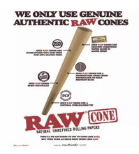 Load image into Gallery viewer, Raw classic 1 1/4 size pre rolled cone with tip 50, 100, 200, 300, 400, 500 +raw 1 1/4 size cone shooter filler
