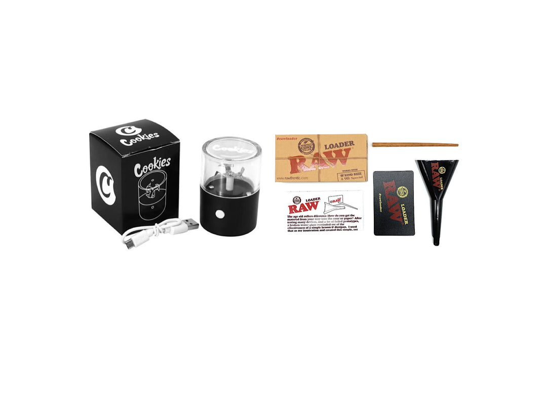 RAW 98 king size cone loader kit + rechargeable electric herb grinder