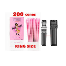 Load image into Gallery viewer, RAW Juicy Lucy PINK pre rolled cone king size made in France 50pk | 100pk | 200pk + portable 3 in 1 tobacco grinder
