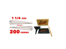 Load image into Gallery viewer, Zig zag ultra thin 1 1/4 size pre rolled cone 50/100/200 cones + raw 1 1/4 size cone loader kit
