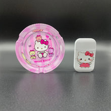Load image into Gallery viewer, hello kitty lighter | hello kitty figure  keychain torch lighter | hello kitty glass ashtray | refillable lighter|

