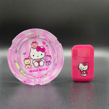 Load image into Gallery viewer, hello kitty lighter | hello kitty figure  keychain torch lighter | hello kitty glass ashtray | refillable lighter|
