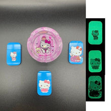 Load image into Gallery viewer, hello kitty lighter | red flame | glow in dark lighter | hello kitty figure lighter | hello kitty pink  glass ashtray | refillable lighter|
