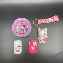 Load image into Gallery viewer, hello kitty lighter | hello kitty figure  keychain torch lighter | hello kitty glass ashtray | refillable lighter|
