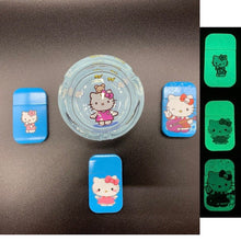 Load image into Gallery viewer, hello kitty lighter ashtray | glow in dark lighter | hello kitty figure lighter | hello kitty  glass ashtray | refillable lighter|
