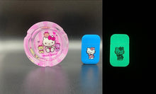 Load image into Gallery viewer, hello kitty lighter | red flame | glow in dark lighter | hello kitty figure lighter | hello kitty pink  glass ashtray | refillable lighter|
