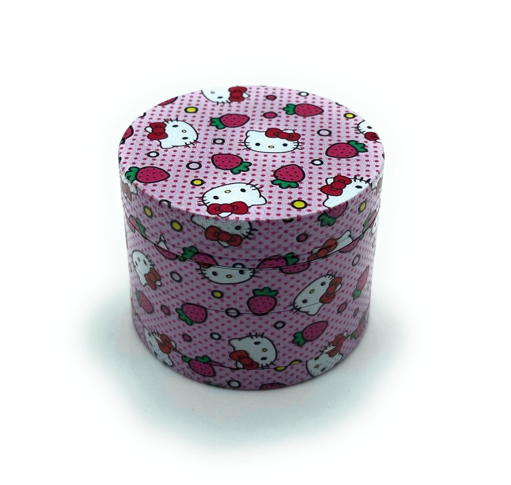 Pink hello kitty strawberry herb grinder | 2 Inch 4 Piece Large