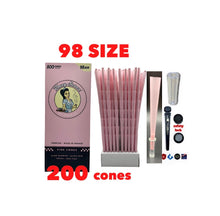 Load image into Gallery viewer, Blazy Susan pink pre rolled cone 98MM  50packs | 100packs | 200packs | + 1x glass pre rolled cone filter tip + Philadelphia BPA free tube

