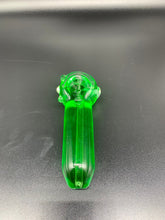 Load image into Gallery viewer, glass  freezable tobacco pipe green   | Tobacco  smoking pipe | glass hand pipe 4.1 inch
